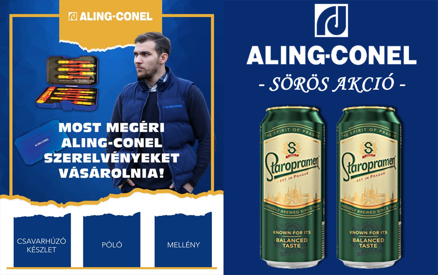 Aling-Conel akció: sör, póló, mellény, csavarhúzókészlet - Vilszershop.hu
