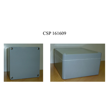 CSATÁRI PLAST CSP 161609 poliészter doboz, üres, 160x160x90mm, IP 65 szürke, halogénmentes (CSP 10161609)