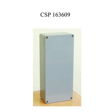 CSATÁRI PLAST CSP 163609 poliészter doboz, üres, 160x360x90mm, IP 65 szürke, halogénmentes (CSP 10163609)