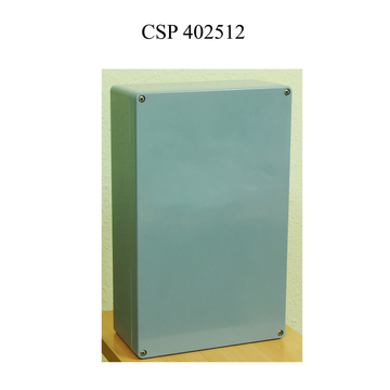 CSATÁRI PLAST CSP 402512 poliészter doboz, üres, 400x250x120mm, IP 65 szürke, halogénmentes (CSP 10402512)