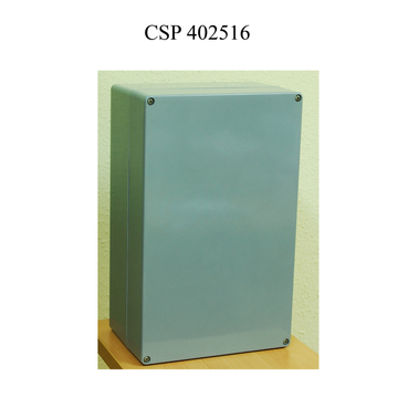CSATÁRI PLAST CSP 402516 poliészter doboz, üres, 400x250x160mm, IP 65 szürke, halogénmentes (CSP 10402516)