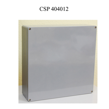 CSATÁRI PLAST CSP 404012 poliészter doboz, üres, 400x405x120mm, IP 65 szürke, halogénmentes (CSP 10404012)