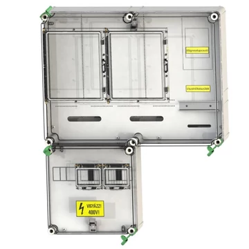 CSATÁRI PLAST PVT 6075 Á-V Fm 80A-SZ Felületre szerelhető direkt mérőhely (PVT 1530 FF fő földelősín modullal) (CSP21.E023)