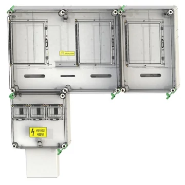 CSATÁRI PLAST PVT 7590 Á-V-H Fm-K Felületre szerelhető direkt mérőhely (PVT 1530 FF fő földelősín modullal) (CSP21.E025)