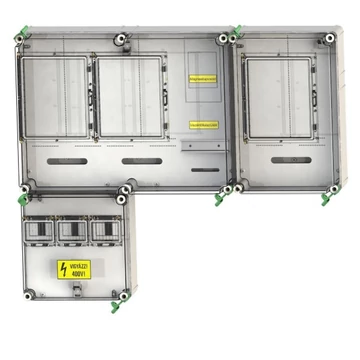 CSATÁRI PLAST PVT 7590 Á-V-H Fm 80A-SZ Felületre szerelhető direkt mérőhely (PVT 1530 FF fő földelősín modullal) (CSP21.E029)