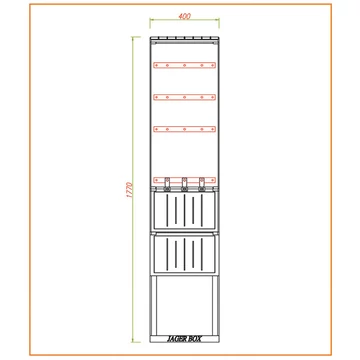 CSATÁRI PLAST PVT-K-L 40 FE Földkábel elosztó szekrény, 3xNH00+1xNH2+T, 400x1770/250 mm (CSP 74000014)