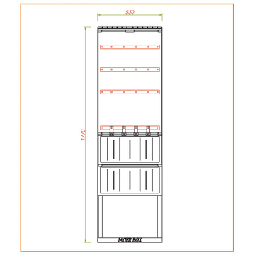 CSATÁRI PLAST PVT-K-L 53 FE Földkábel elosztó szekrény, szakaszoló nélkül, 530x1770/250 mm (CSP 74000019)