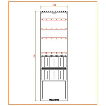 CSATÁRI PLAST PVT-K-L 53 FE Földkábel elosztó szekrény, 1xNH00+3xNH2, 530x1770/250 mm (CSP 74000028)