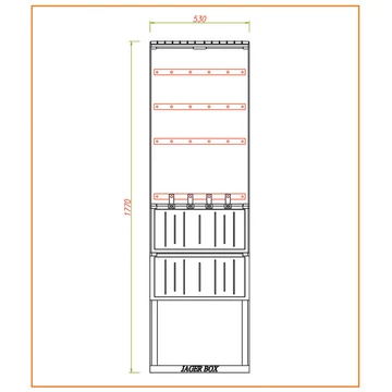 CSATÁRI PLAST PVT-K-L 53 FE Földkábel elosztó szekrény, 4xNH2, 530x1770/250 mm (CSP 74000029)