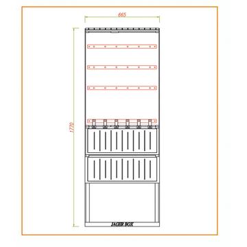 CSATÁRI PLAST PVT-K-L 66 FE Földkábel elosztó szekrény, szakaszoló nélkül, 660x1770/250 mm (CSP 74000030)
