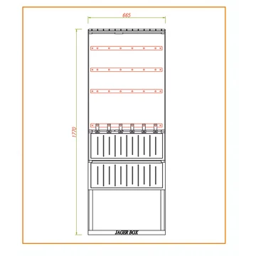 CSATÁRI PLAST PVT-K-L 66 FE Földkábel elosztó szekrény, 4xNH2+T, 660x1770/250 mm (CSP 74000044)