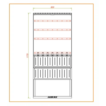 CSATÁRI PLAST PVT-K-L 80 FE Földkábel elosztó szekrény, szakaszoló nélkül, 800x1770/250 mm (CSP 74000048)