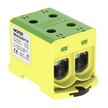 MOREK OTL240-2 Fővezetéki sorkapocs, 2xAl/Cu 35-240, 1500V, zöld/sárga (MAA2240Y10)