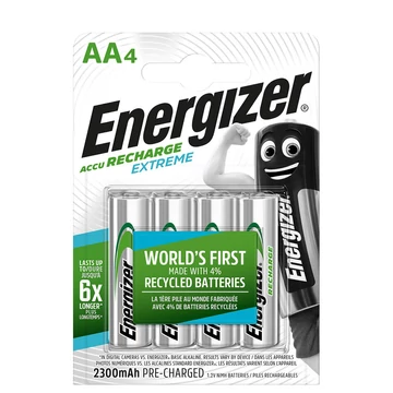 ENERGIZER Extreme újratölthető akkumulátor, Ni-MH, AA, 1.2V, 2300mAh, (HR6) - 4db/cs. (HR6-4)