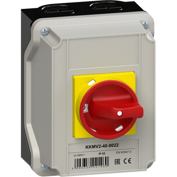 GANZ KKMV2-40-9022 vészleállító kapcsoló / tokozott / 3P / 40A / 90° (902-9022-645)