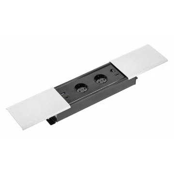 GTV Asztalba süllyeszthető irodai elosztó, 2x(2P+F), USB A+C, HDMI, RJ45, kábel 1,5 m, IP20, fehér (GTV-AE-PB2SPRES-10)