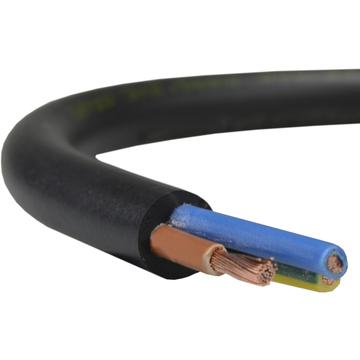 NYM-J 3x 2,5 RE (ring) fekete UV álló, Tömör rézvezetőjű, PVC tömlővezeték, fekete (300/500V) (20209893)