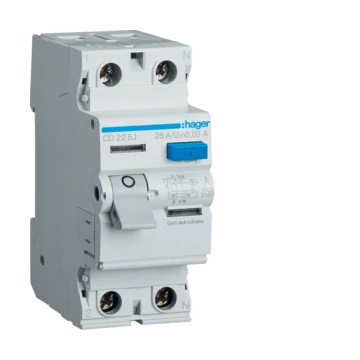 HAGER FI-relé 2P, 25A, 30mA, A (CD225J)