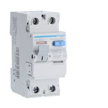 HAGER FI-relé 2P, 63A, 30mA, A (CD263J)