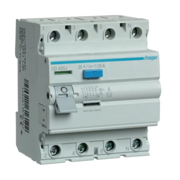 HAGER FI-relé 4P, 25A, 30mA, A (CD425J)