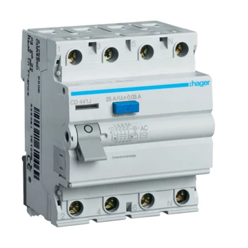 HAGER FI-relé 4P, 40A, 30mA, AC (CD441J)