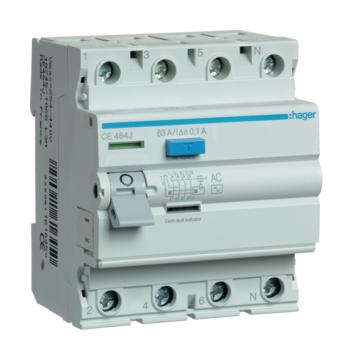 HAGER Fi-relé, 4P, 63A, 100mA, AC (CE464J)