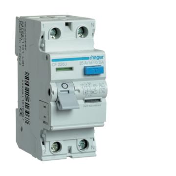 HAGER Fi-relé, 2P, 25A, 300mA, AC (CF226J)