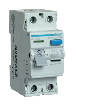 HAGER Fi-relé, 2P, 40A, 300mA, AC (CF241J)