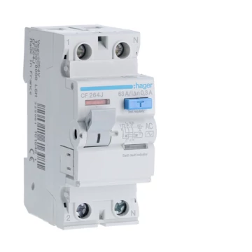 HAGER Fi-relé, 2P, 63A, 300mA, AC (CF264J)
