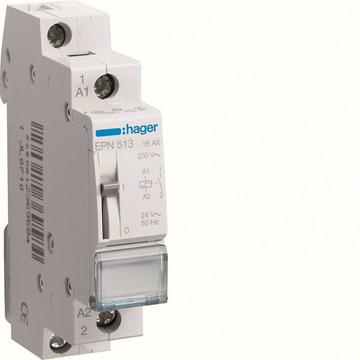 HAGER Impulzusrelé, 1 záró 16 A 24 V/12 V (EPN513)