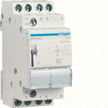 HAGER Impulzusrelé, 4 záró 16 A 230 V/110 V (EPN540)