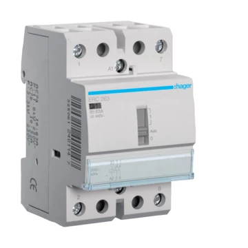 HAGER Mágneskapcsoló, 2Z, 63A, 230V AC, I-0-II, moduláris (ERC263)