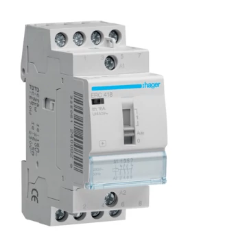 HAGER Mágneskapcsoló, 2Z+2NY, 16A, 230V AC, I-0-II, moduláris (ERC418)