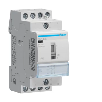 HAGER Mágneskapcsoló, 4Z, 25A, 230V AC, I-0-II, moduláris (ERC425)