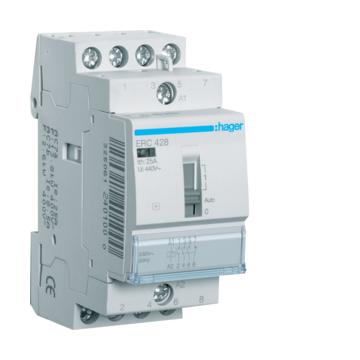 HAGER Mágneskapcsoló, 3Z+1NY, 25A, 230V AC, I-0-II, moduláris (ERC428)