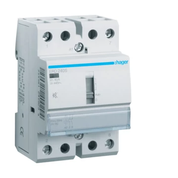HAGER Csendes mágneskapcsoló, 2Z, 40A, 24V AC/DC, I-0-II, moduláris (ERD240S)