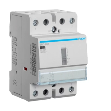 HAGER Mágneskapcsoló, 2Z, 63A, 24V AC, I-0-II, moduláris (ERD263)