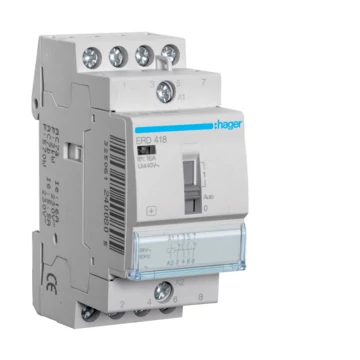 HAGER Mágneskapcsoló, 2Z+2NY, 16A, 24V AC, I-0-II, moduláris (ERD418)