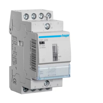 HAGER Mágneskapcsoló, 4Z, 25A, 24V AC, I-0-II, moduláris (ERD425)