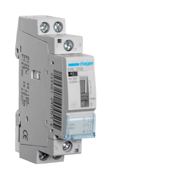 HAGER Mágneskapcsoló, 1Z+1NY, 16A, 8/12V AC, I-0-II, moduláris (ERL218)