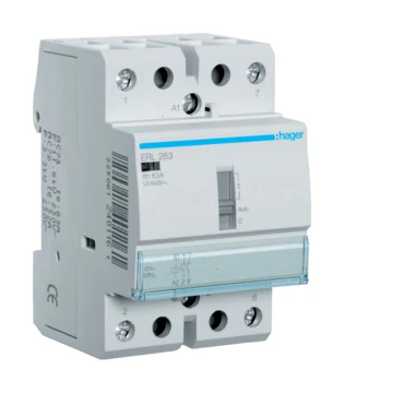 HAGER Mágneskapcsoló, 2Z, 63A, 12V AC, I-0-II, moduláris (ERL263)