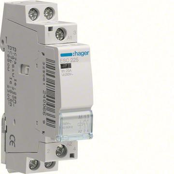 HAGER Mágneskapcsoló, 2Z, 25A, 230V AC, moduláris (ESC225)