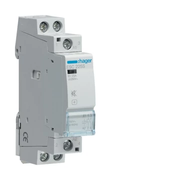 HAGER Csendes mágneskapcsoló, 2Z, 25A, 230V AC, moduláris (ESC225S)