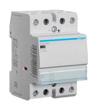 HAGER Mágneskapcsoló, 2Z, 63A, 230V AC, moduláris (ESC263)