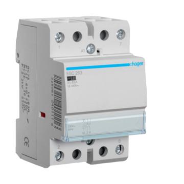HAGER Mágneskapcsoló, 2Z, 63A, 230V AC, moduláris (ESC263)