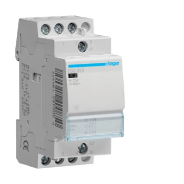 HAGER Mágneskapcsoló, 3Z, 25A, 230V AC, moduláris (ESC325)