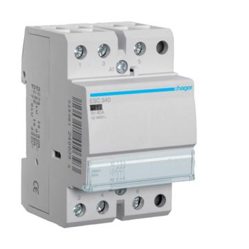 HAGER Mágneskapcsoló, 3Z, 40A, 230V AC, moduláris (ESC340)