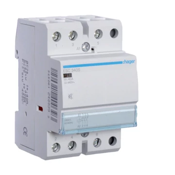 HAGER Csendes mágneskapcsoló, 3Z, 40A, 230V AC, moduláris (ESC340S)