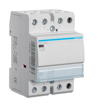 HAGER Mágneskapcsoló, 3Z, 63A, 230V AC, moduláris (ESC363)