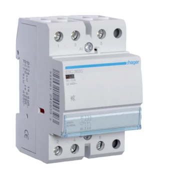 HAGER Csendes mágneskapcsoló, 3Z, 63A, 230V AC, moduláris (ESC363S)